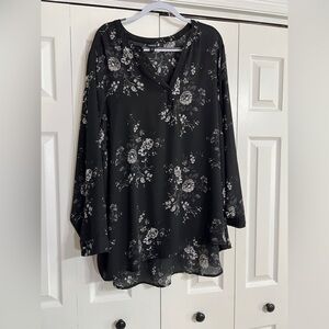 Torrid Black Floral Blouse